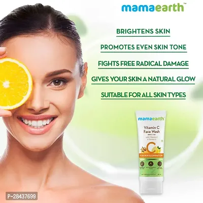 Mamaearth Vitamin C Glowing Skin Combo (Vitamin C - Face Wash 100ml  with Face cream 80g)-thumb4