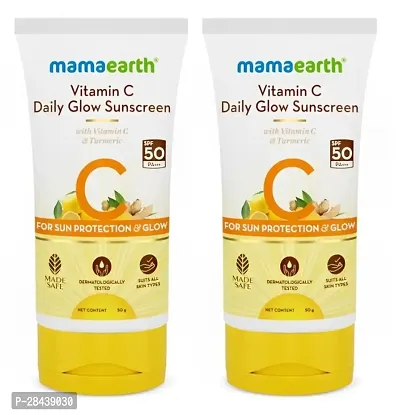 Mamaearth Vitamin C Daily Glow Sunscreen SPF 50 PA+++ 80 g Pack of 2