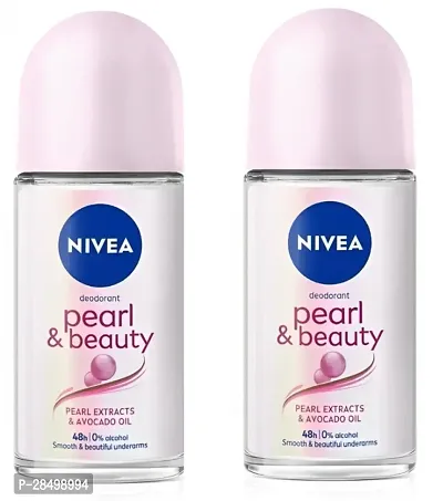 NIVEA Pearl and Beauty Deo Roll On For Women 50ml Pack of 2