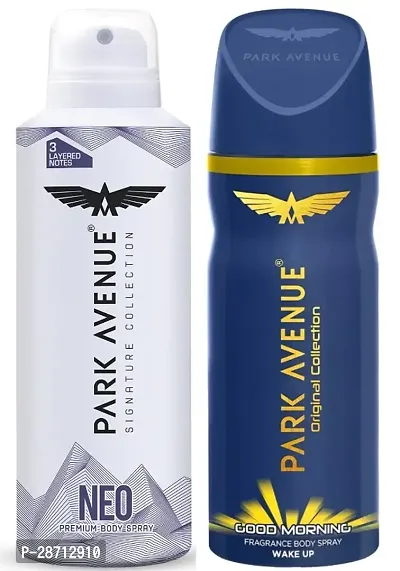 Park Avenue  Signature and Original  Collection | Deodorant for Men | 150ml Each  Neo and Good morning (Pack of 2)-thumb0