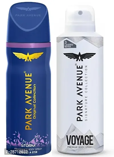 Park Avenue  Signature and Original  Collection Deodorant for Men150ml Each Strome and voyage combo (Pack of 2)