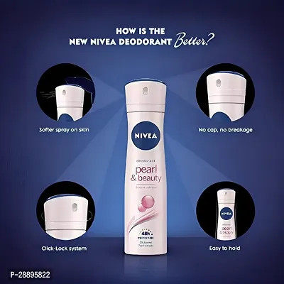 NIVEA Pearl and Beauty Deodorant 48Hourslong-lasting freshness, 150ml (Pack OF 2 )-thumb3