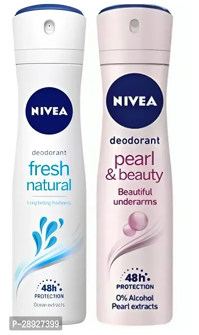 NIVEA Women deo longlasting freshness  for women with two flavor combo pack  Deodorant Spray (300 ml, Pack of 2)-thumb0