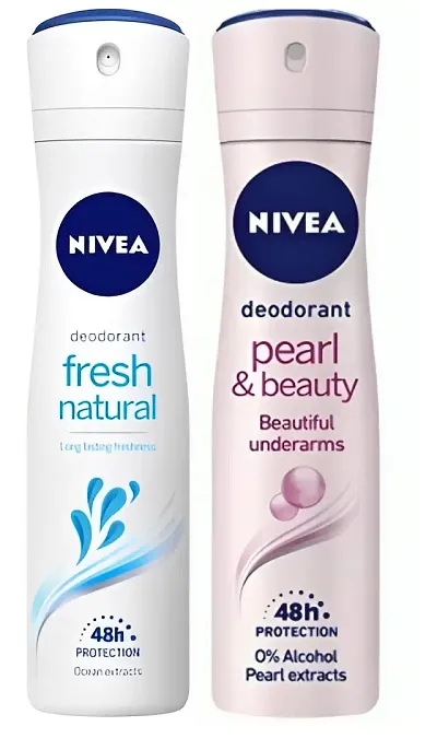 NIVEA Women deo longlasting freshness  for women with two flavor combo pack  Deodorant Spray (300 ml, Pack of 2)