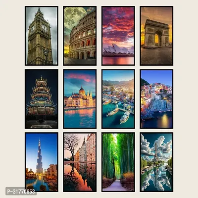 Exotic Places High Quality Glossy Wall Posters (300 GSM) | (A4 Size) (8 x 12 in) (Pack of Posters 12)