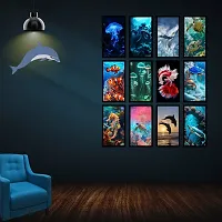 Sea Animals High Quality Glossy Wall Posters (300 GSM) | (A4 Size) (8 x 12 in) (Pack of Posters 12)-thumb1