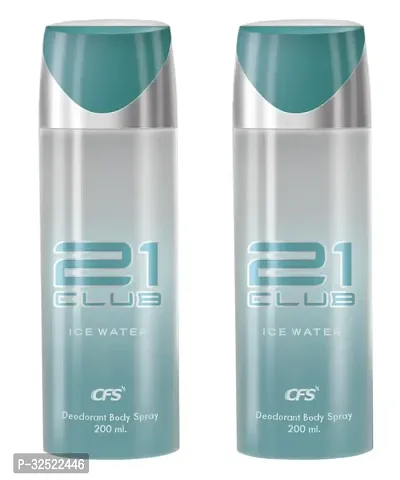 CFS 21 Club Ice Water Deodorant Spray for Men - Long-Lasting All-Day  Fresh Fragrance  ( 200ml) (PC OF 2 )-thumb0