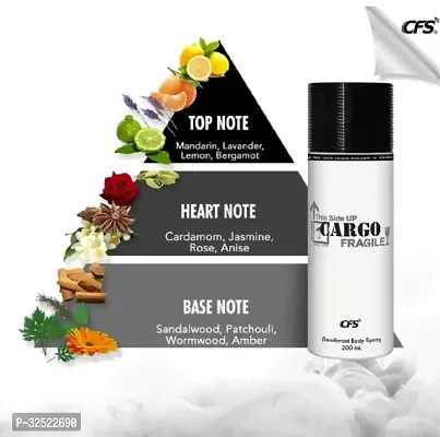 CFS Cargo White Fragile Deodorant Spray - Long-Lasting Freshness for Men (200MLEach ) (PC OF 2 )-thumb2