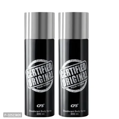 CFS Certified Black Pour Homme Deodorant Spray - Long-Lasting Freshness for Men (200ML) (PC OF 2 )