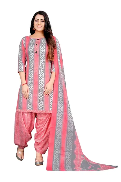 Stylish Cotton Printed Unstitched Suit