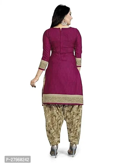 Elegant Maroon Cotton Printed Dress Material with Dupatta For Women-thumb2