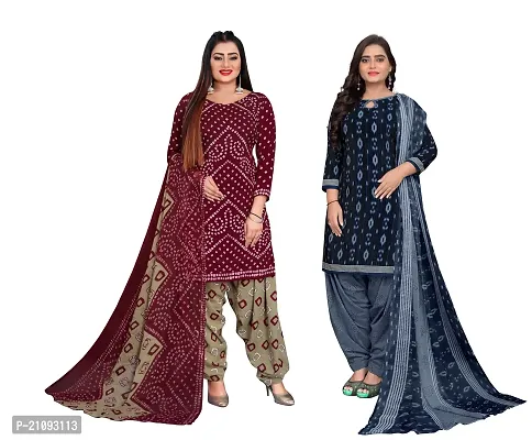 Stylish Crepe Unstitched Dress Material For Women Pack Of 2