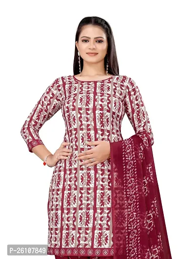 Elegant Crepe Printed Dress Material with Dupatta For Women- Pack Of 2-thumb2