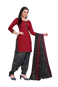 Elegent Crepe Unstitched Salwar Suit Dress Material-thumb1