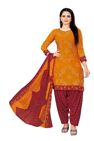 Fancy Crepe Unstitched Dress Material For Women