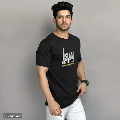 Islam Deen Printed Men Round Neck Black T-Shirt (S)-thumb4