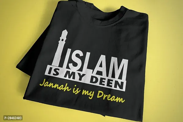 Islam Deen Printed Men Round Neck Black T-Shirt (S)-thumb5