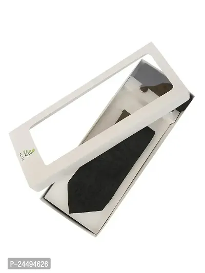 ELLIS Tie Cufflink  Pocket Sqaure Black Set With Box-thumb4