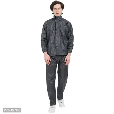 Men Grey Solid Rain Suit