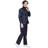 Men Blue Solid Rain Suit-thumb3