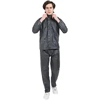 Men Grey Solid Rain Suit-thumb4