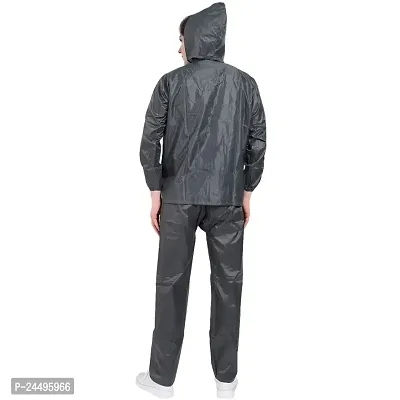 Men Grey Solid Rain Suit-thumb2