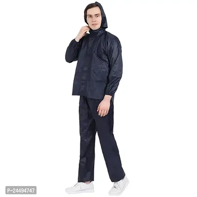 Men Blue Solid Rain Suit-thumb3