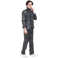 Men Grey Solid Rain Suit-thumb3