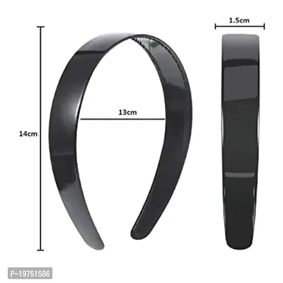 Old Shopperz Black Hair Bands for Women, Upgrade Your Hair Game with Trendy Black Hair Bands for Women: Non-Slip Comfortable Plastic Headbands Set of 10-thumb2