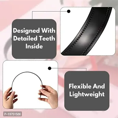 Old Shopperz Black Hair Bands for Women, Upgrade Your Hair Game with Trendy Black Hair Bands for Women: Non-Slip Comfortable Plastic Headbands Set of 10-thumb3