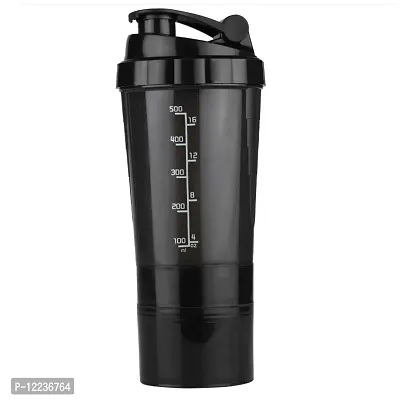 Spider Shaker Bottles For BCAA  Pre-Post Workout Supplement Protein Shake Gym Sipper Bottle For Men  Women, BPA Free Plastic With Storage Compartment -600ml, Black-thumb2