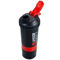 Spider Shaker Bottles For BCAA  Pre-Post Workout Supplement Protein Shake Gym Sipper Bottle For Men  Women, BPA Free Plastic With Storage Compartment -600ml, Red-thumb2