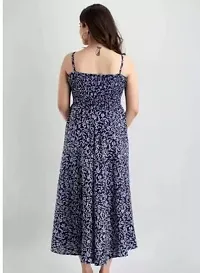 Stylish Crepe Printed A-Line Dress For Women-thumb1