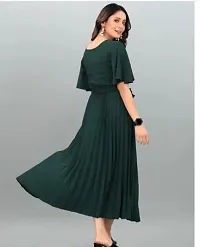 Stylish Crepe Solid A-Line Dress For Women-thumb1