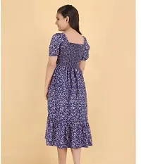 Fabulous Blue Crepe Printed Frock For Girls-thumb1