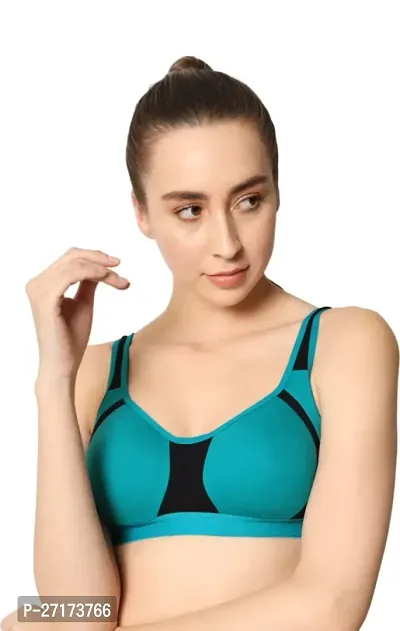 Stylish Green Cotton Solid Bra For Women-thumb0