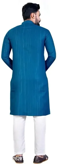 Simran Creation Men Solid Straight Kurta Blue-thumb2