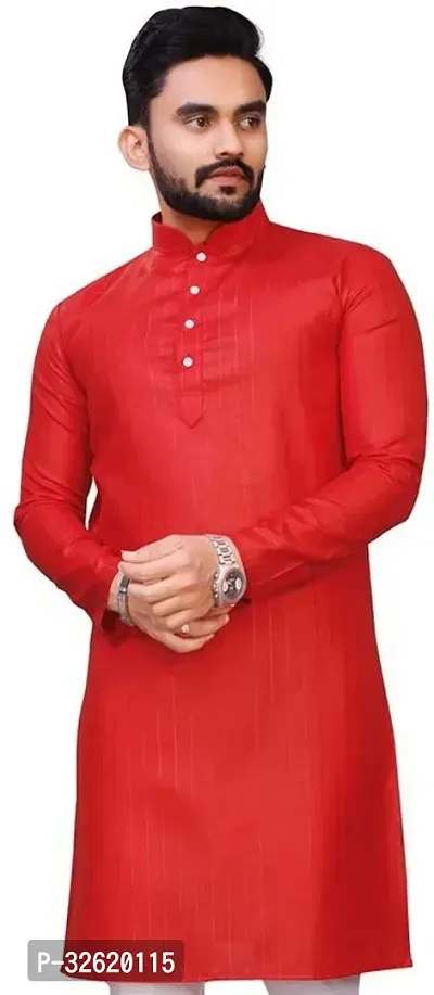 Stylish Cotton Blend Striped Kurta For Men-thumb0