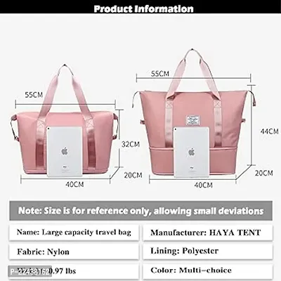 High-Capacity Double-Layer Wet Separation Travelling Bag, Large Capacity Folding Travel Bag, Foldable Travel Duffel Bag, Travel Lightweight Waterproof Carry Luggage Bag Pink-thumb5