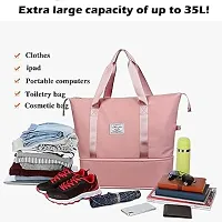 High-Capacity Double-Layer Wet Separation Travelling Bag, Large Capacity Folding Travel Bag, Foldable Travel Duffel Bag, Travel Lightweight Waterproof Carry Luggage Bag Pink-thumb2