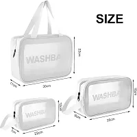 Washbag Set of 3 pcs Cosmetic Toiletry Makeup Vanity Shaving Household Grooming Travel Storage Organizer Bags Pouch kit Pack for Men Women Girls Travel-thumb1