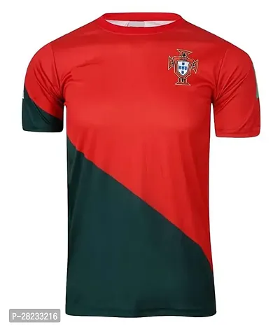 Stylish Multicoloured Polycotton Portugal Ronaldo 7 World Cup Jersey T-Shirt For Men-thumb0