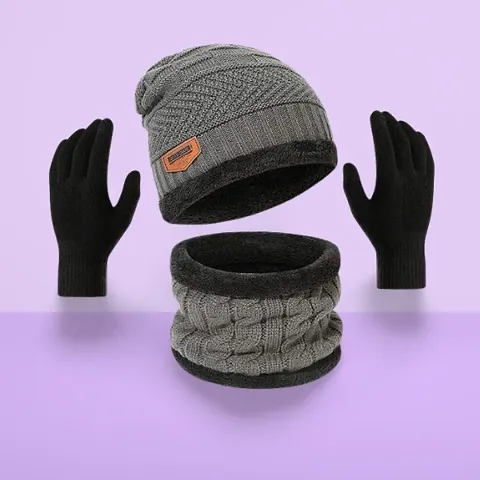 Stylish Wool Printed Beanie Cap For Unisex