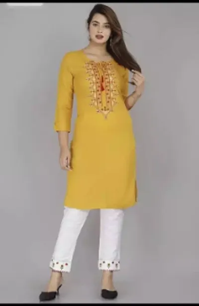 Women Rayon Straight Kurta Bottom Set