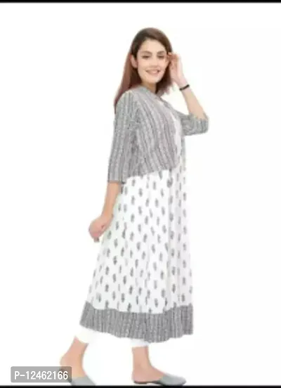 Women Cotton Printed Straight Kurta-thumb0