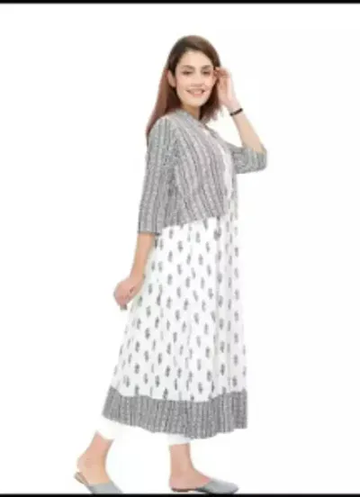 Sundar Vashtra Beautiful Stylish Kurti Frock with Jacket for Women and Girls