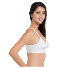 In Beauty Women?s Center Elastic Cotton Non Padded Full Coverage Seamed t Shirt White-thumb2