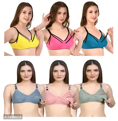 In Beauty Women's Cotton Maternity Bra-Pack of 6-thumb0