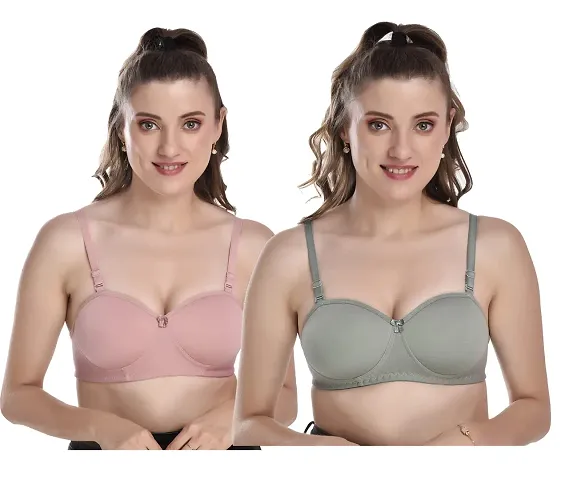 In Beauty Women's Blend Lightly Padded Wirefree T-Shirt Bra Combo