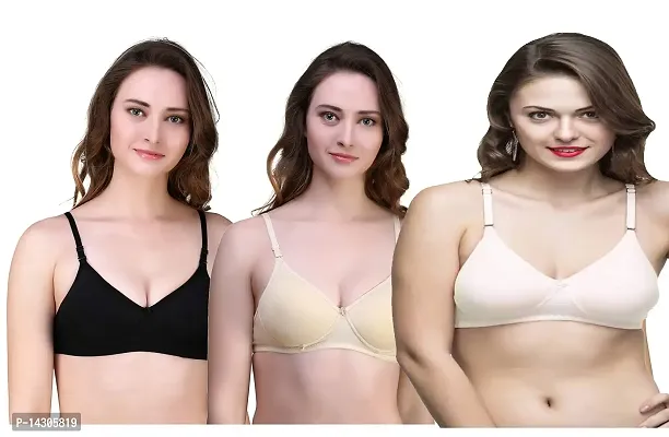 In Beauty Women's Cotton Non-Padded Wire Free Seamless Bra